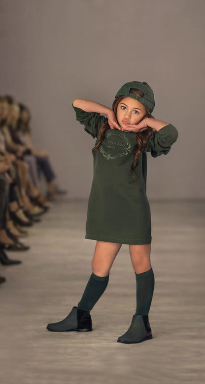 Green Sweatshirt Dress