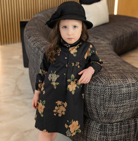 Black Floral Pima Dress
