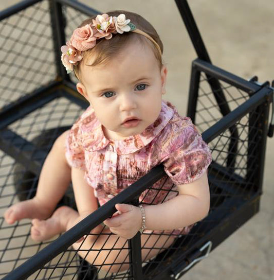Pink Pima City Print Romper