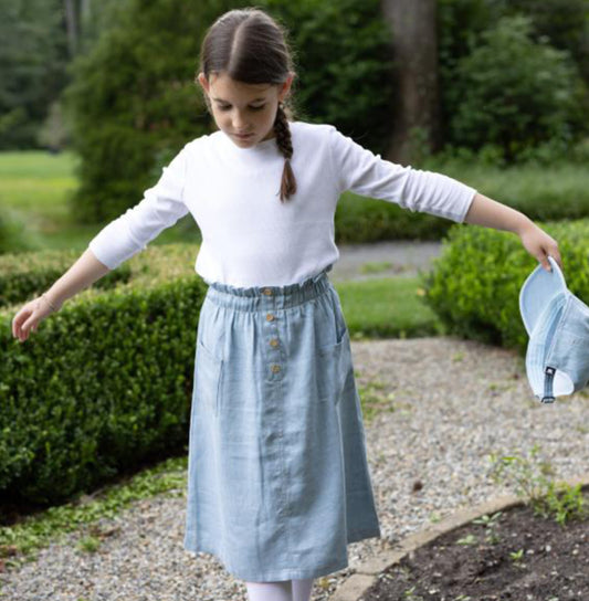Mode Denim Skirt with Pockets