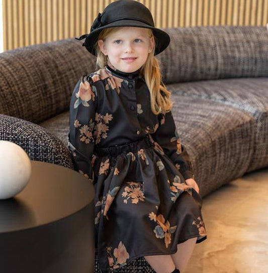 Black Floral Pima Two-Piece