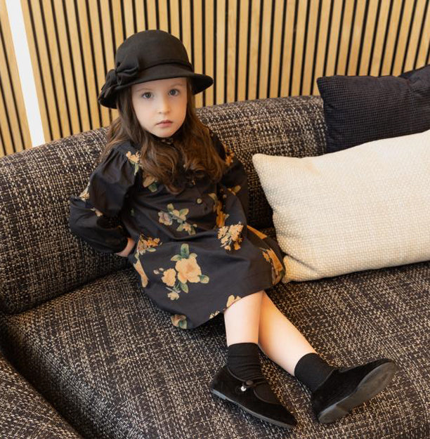 Black Floral Pima Dress