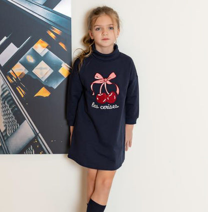Navy Les Cerises Dress