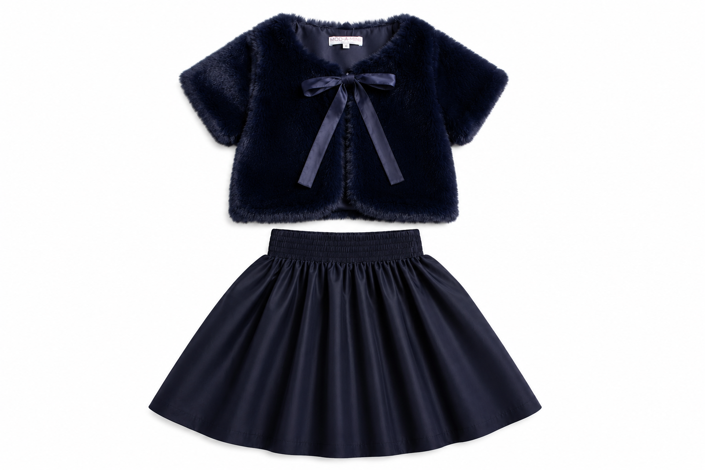 Fur Shrug with Taffeta Skirt