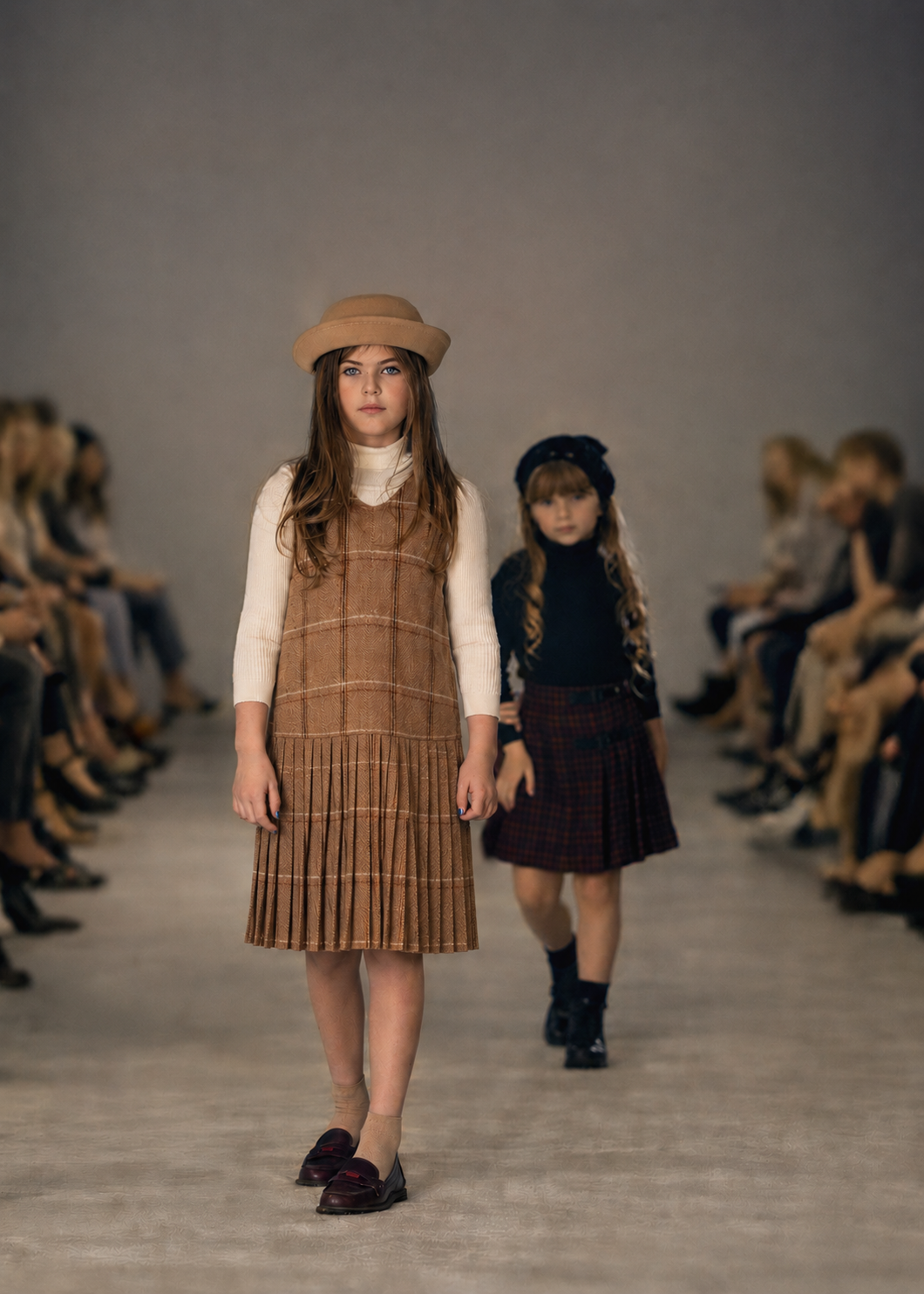 Beige Wool Pleat Jumper