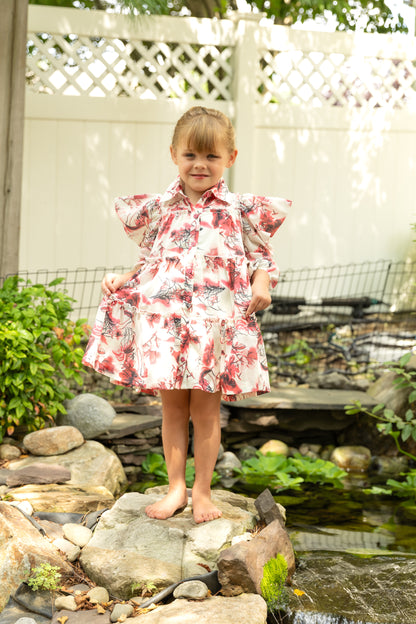 Ivory/hotpink Print Dress