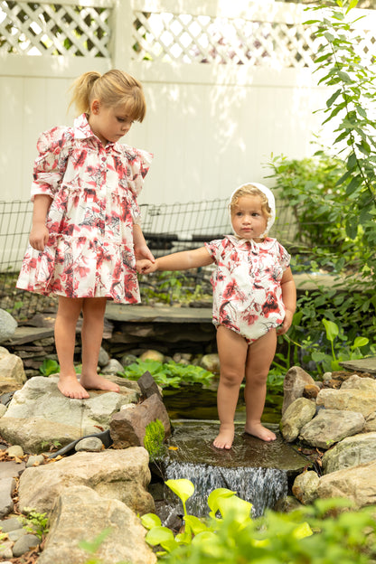 Ivory/hotpink Print Dress