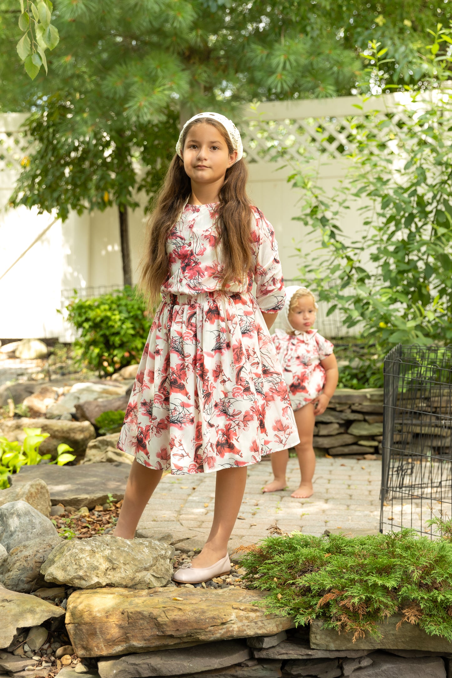 Ivory/Hotpink Print 2pc