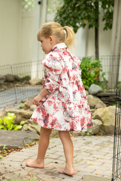Ivory/hotpink Print Dress