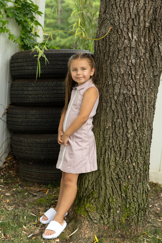 Blush Denim White Zip Jumper