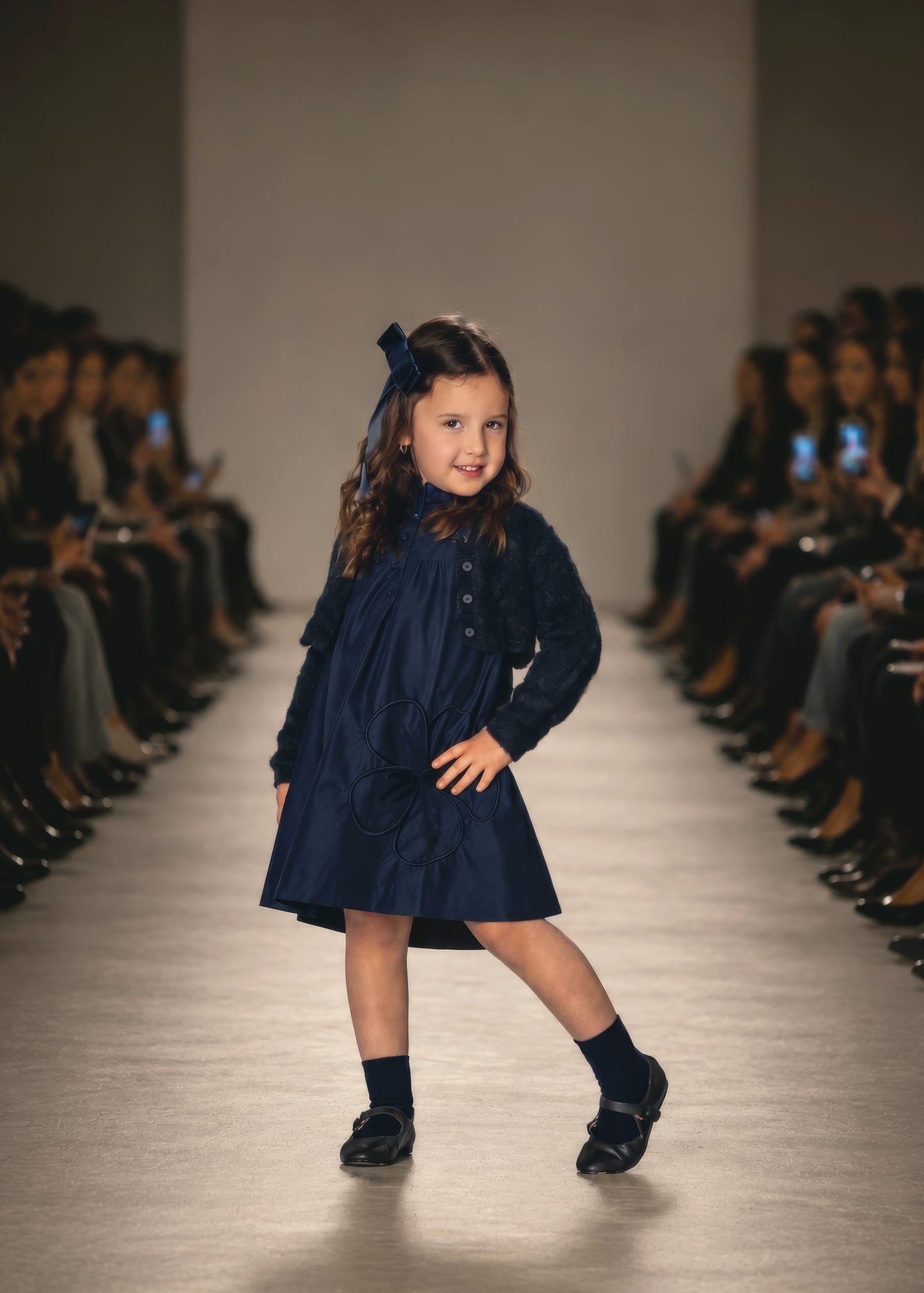 Navy Embroidered Cotton Set